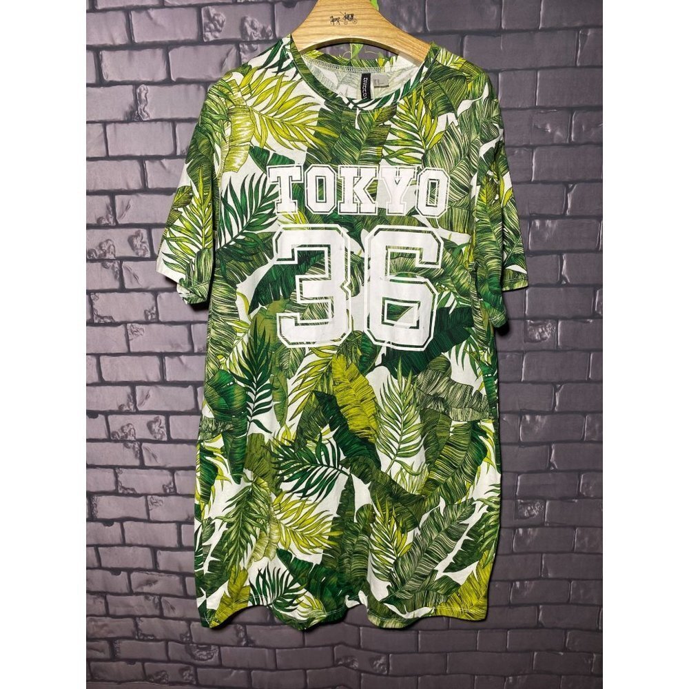 Divided Tokyo 36 Palm Leaf T Shirt Dress 12 - Picture 2 of 5